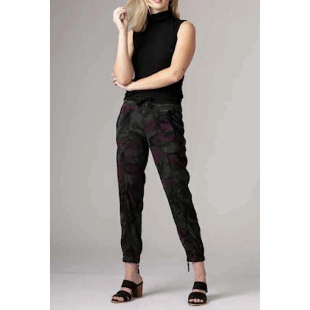 Marrakech Harmony Deep Camo Satin Pants Ankle Zip
